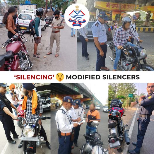 मॉडिफाइड बाइक सिलेंसर पर पुलिस की कार्रवाई,  प्रदेश भर में कटे चालान